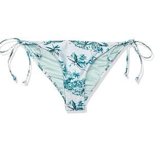 Volcom Women's Skimpy Bikini Bottom Tropical Palm Tidal Blue Medium NWT